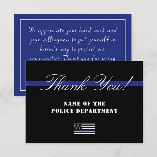 Bewertung der Strafverfolgung durch einen Zollbeam Dankeskarte (Vorne/Hinten)