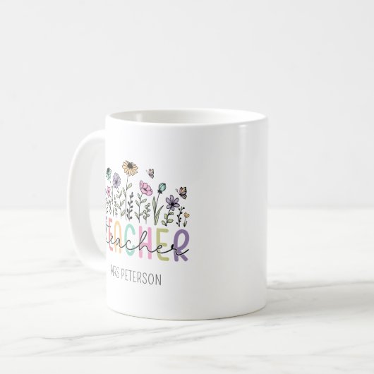 Bewertung der Wildblume für Lehrer Kaffeetasse (Vorderseite Links)