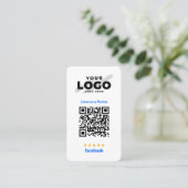 Bewertung des 5-Sterne-QR-Codes für mein Business Visitenkarte (Stehend Vorderseite)