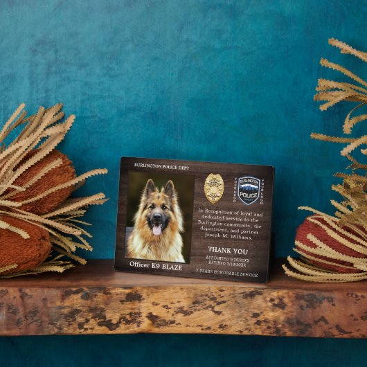 Bewertung des Einbezugs von Polizeihunden K9 Fotoplatte (Seite)