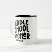 Bewertung des Lehrers an der Mittelschule Zweifarbige Tasse (Vorderseite Links)