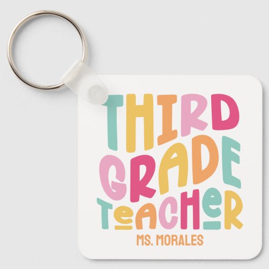 Bewertung des Lehrers der dritten Klasse farbig Schlüsselanhänger (Vorderseite)