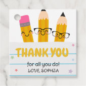 Bewertung des Schulstiftlehrers Thankyou Square Geschenkanhänger (Vorderseite)