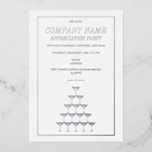Bewertung des Unternehmens Champagner Tower Busine Folieneinladung (Vorderseite)