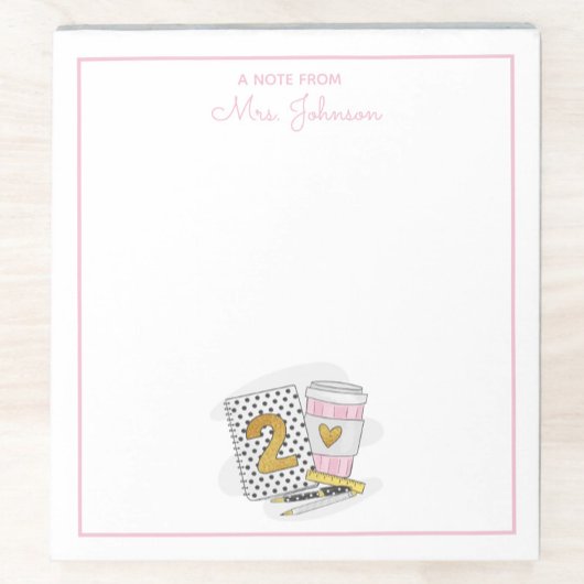 Bewertung des Weißen Lehrers zweiter Klasse Notizblock