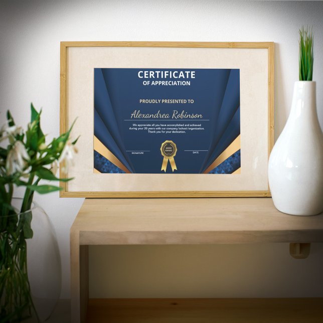 Bewertung Gold-Blue-Zertifikat (Appreciation Achievement Gold Blue Certificate is great for those who work hard to get it. )