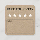 Bewertung Ihrer Bleibe Airbnb Hospitality-Feedback Quadratische Visitenkarte (Vorderseite)