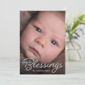 Bewertung unserer Blessings Baby Birth Ankündigung (Stehend Vorderseite)