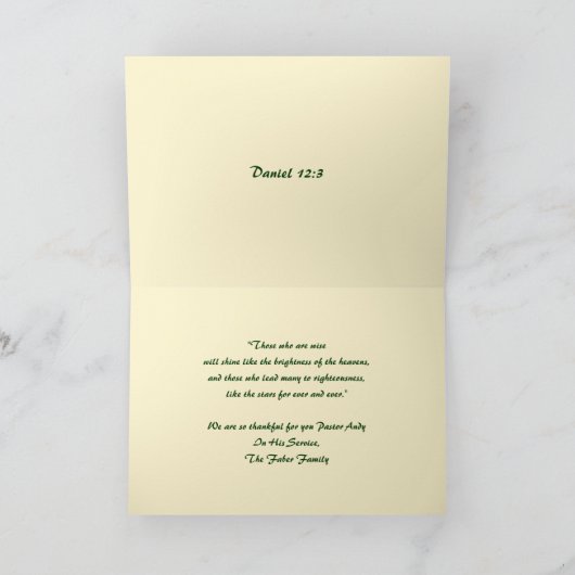 Bewertung von Pastoren Dankeskarte (Innenseite)