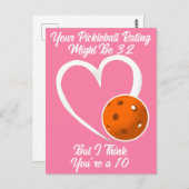 Bewertung von Pickleball Valentine Herzorange und  Postkarte (Vorne/Hinten)