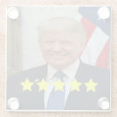 Bewertung von Präsident Donald Trump Glasuntersetzer (Rückseite)