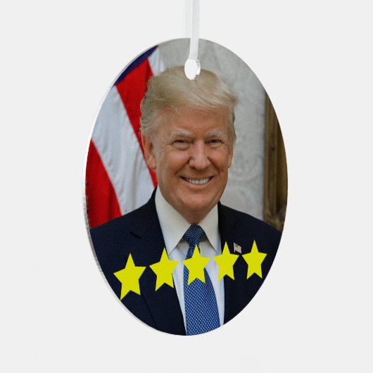 Bewertung von Präsident Donald Trump Ornament Aus Metall (Vorderseite Rechts)