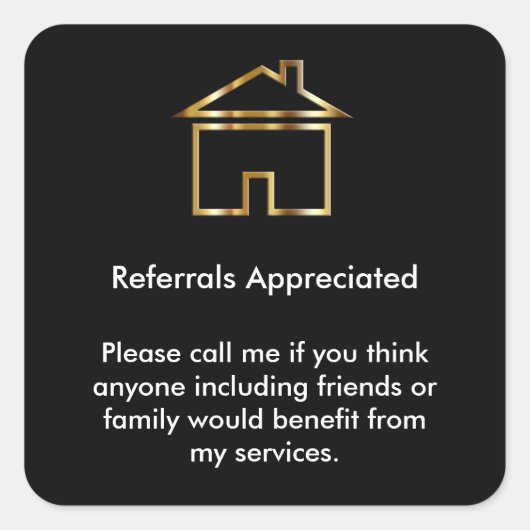 Bewertung von Realtor-Referenzen Quadratischer Aufkleber (Vorderseite)