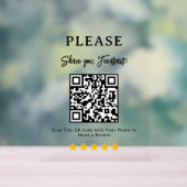 Bewertungs-QR-Code Geschäftsauslagenschild Acrylschild (Neutral)