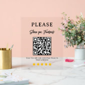 Bewertungs-QR-Code Geschäftsauslagenschild Acrylschild (Hochzeit)