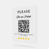 Bewertungs-QR-Code Geschäftsauslagenschild Acrylschild (Winkel)