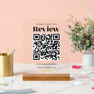 Bewertungs-QR-Code Personalisierte Soziale Medien Acrylschild