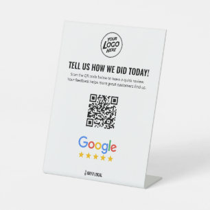 Bewertungs-QR-Code-Rating-Podest Sockelschild