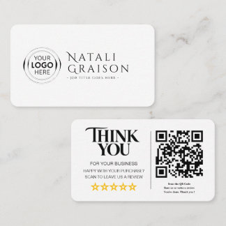 Bewertungskarte mit QR-Code für Unternehmensbewert Visitenkarte