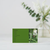 Bewi on White Columbine Blume Business Card Visitenkarte (Stehend Vorderseite)