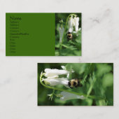 Bewi on White Columbine Blume Business Card Visitenkarte (Vorne/Hinten)