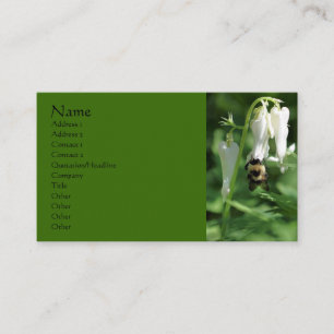 Bewi on White Columbine Blume Business Card Visitenkarte