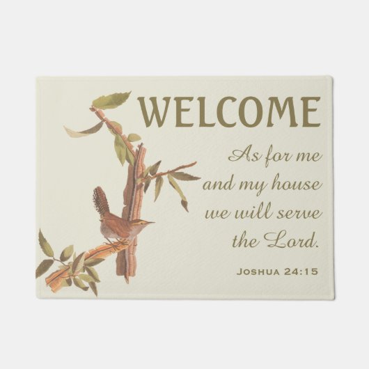 Bewicks Wren Bird und Bible Verse Doormat Fußmatte (Vorderseite)