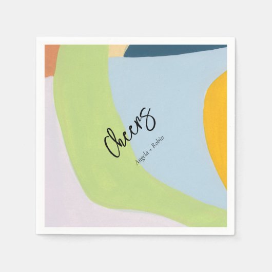 Bewirbt abstrakten Kunsttext mit einzigartigem Far Serviette (Vorderseite)