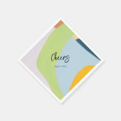 Bewirbt abstrakten Kunsttext mit einzigartigem Far Serviette (Ecke)