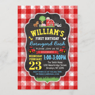 Bewirtschaften Sie 1. Geburtstags-Einladungs-roten Einladung