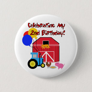 Bewirtschaften Sie 2. Geburtstags-T-Shirts und Button