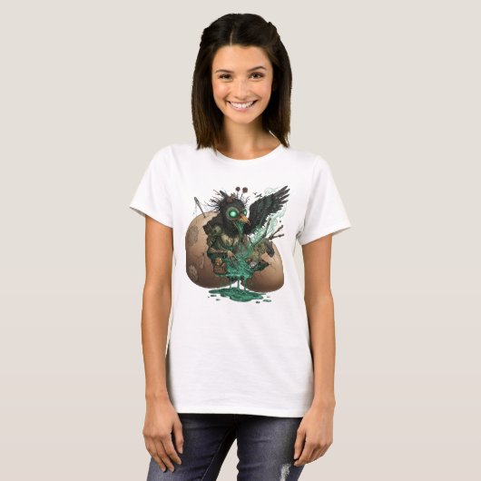 Bewitched Raven in Eggshell T-Shirt (Vorne ganz)