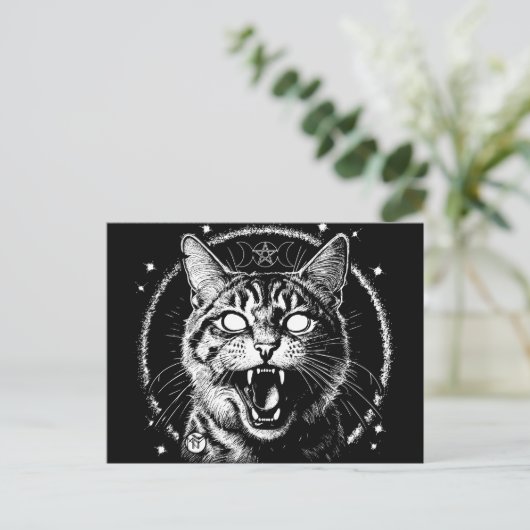 Bewitched Tabby Postkarte (Stehend Vorderseite)