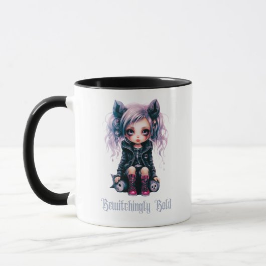 Bewitchend kühne gotische Girl Halloween-Tasse Tasse (Links)