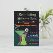 Bewitching Cocktails Halloween-Party Einladung (Stehend Vorderseite)