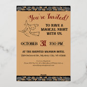 Bewitted Starry Night Halloween Folieneinladung (Rückseite)