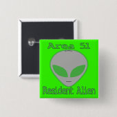 Bewohner-alien des Bereichs-51 Button (Vorne & Hinten)
