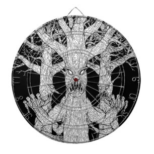 Bewohner des Diabolischen Waldes Weird Horror Art Dartscheibe