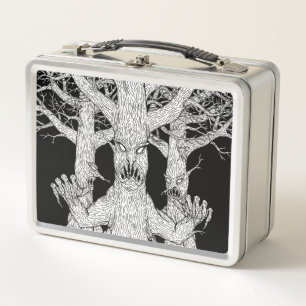 Bewohner des Diabolischen Waldes Weird Horror Art Metall Brotdose