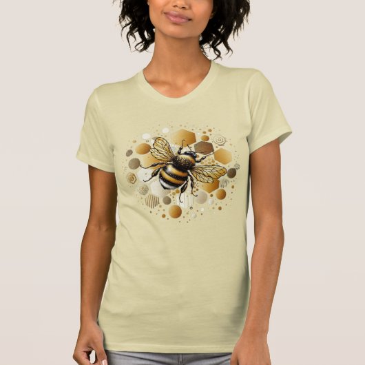 Bewohnte Biene auf Honeycomb: Hexagons und Kreise T-Shirt (Vorderseite)