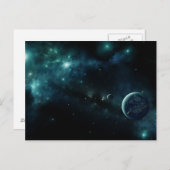 Bewohnter Planet im Weltraum Postkarte (Vorne/Hinten)