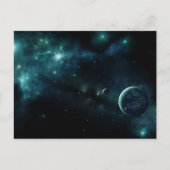 Bewohnter Planet im Weltraum Postkarte (Vorderseite)