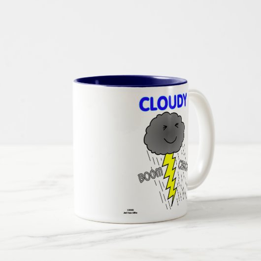 Bewölkt "im Blitz " Zweifarbige Tasse (VorderseiteRechts)