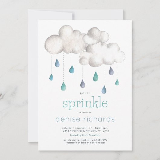 Bewölkt mit der Chance, Sprinkles Baby Dusche Einladung (Vorderseite)
