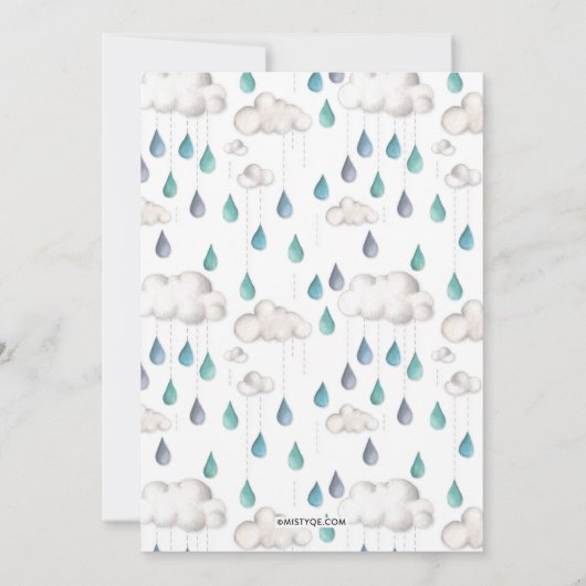 Bewölkt mit Möglichkeit einer Babydusche Einladung (Rückseite)