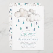 Bewölkt mit Möglichkeit einer Babydusche Einladung (Vorne/Hinten)