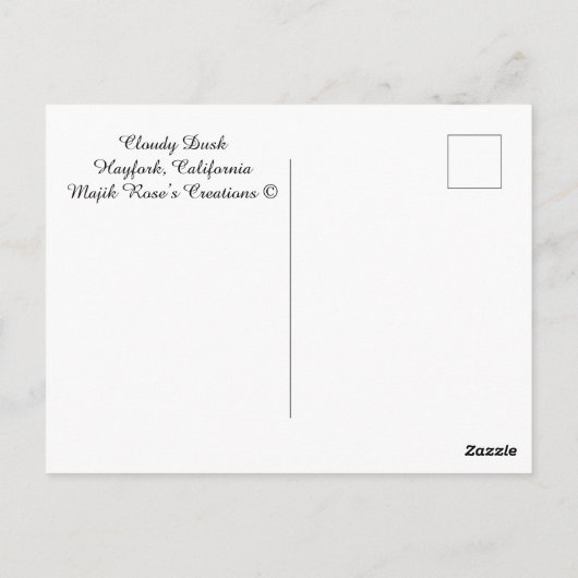 Bewölkt...... Postkarte (Rückseite)