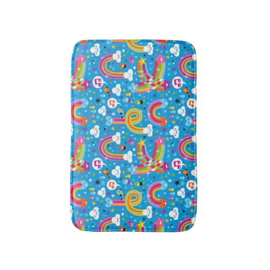 bewölkt Regenbogenregentropfen-Herzmuster Badematte (Vorderseite Vertikal)