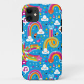 bewölkt Regenbogenregentropfen-Herzmuster Case-Mate iPhone Hülle (Rückseite)