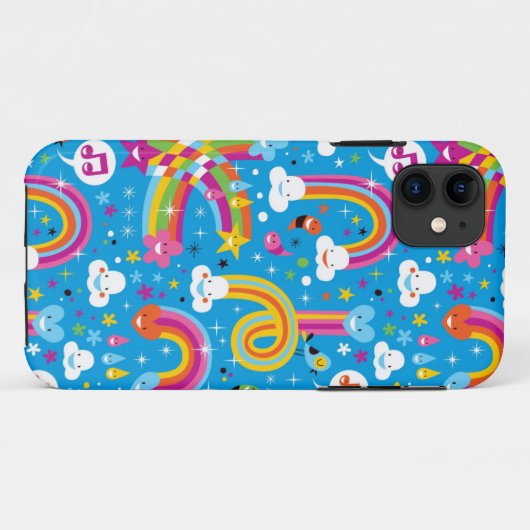 bewölkt Regenbogenregentropfen-Herzmuster Case-Mate iPhone Hülle (Rückseite (Horizontal))